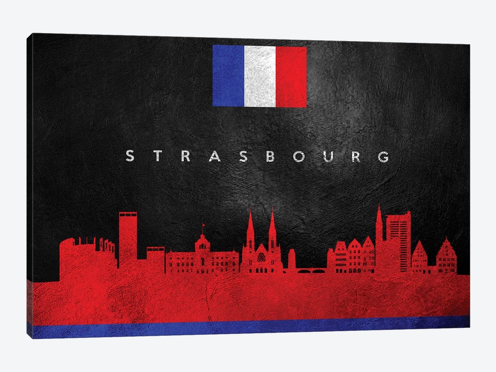 Strasbourg France Skyline by Adrian Baldovino 1-piece Canvas Wall Art