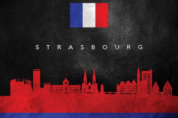 International Flags: Strasbourg France Skyline by Adrian Baldovino