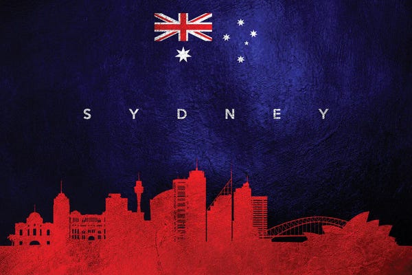 International Flags: Sydney Australia Skyline by Adrian Baldovino