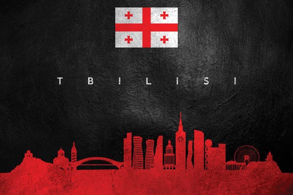 International Flags: Tbilisi Georgia Skyline by Adrian Baldovino