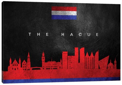 The Hague Netherlands Skyline Canvas Art Print - International Flag Art