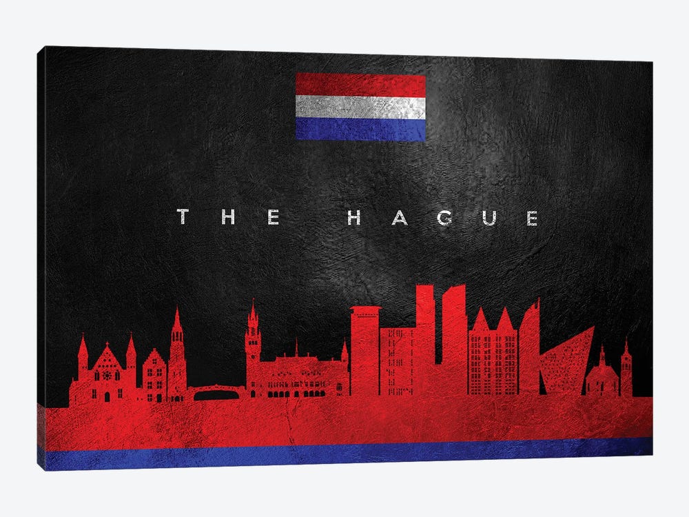 The Hague Netherlands Skyline by Adrian Baldovino 1-piece Canvas Artwork