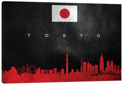 Tokyo Japan Skyline Canvas Art Print - International Flag Art