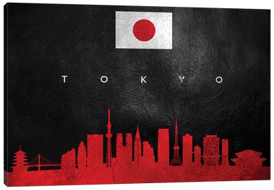Tokyo Japan Skyline II Canvas Art Print - International Flag Art