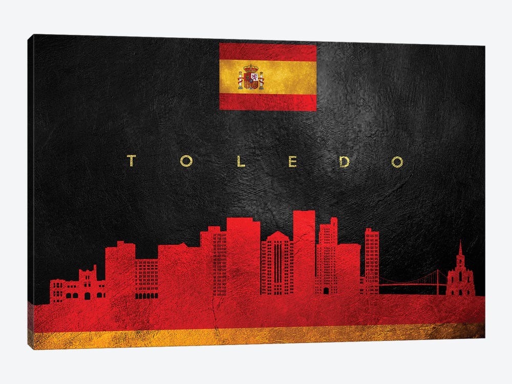 Toledo Spain Skyline by Adrian Baldovino 1-piece Canvas Art Print