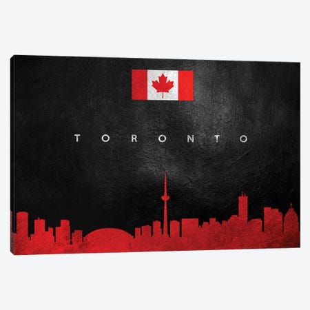 Toronto Canada Skyline Canvas Print #ABV317} by Adrian Baldovino Canvas Artwork
