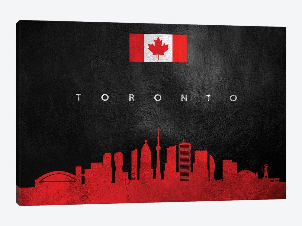 Toronto Canada Skyline II by Adrian Baldovino 1-piece Canvas Art Print