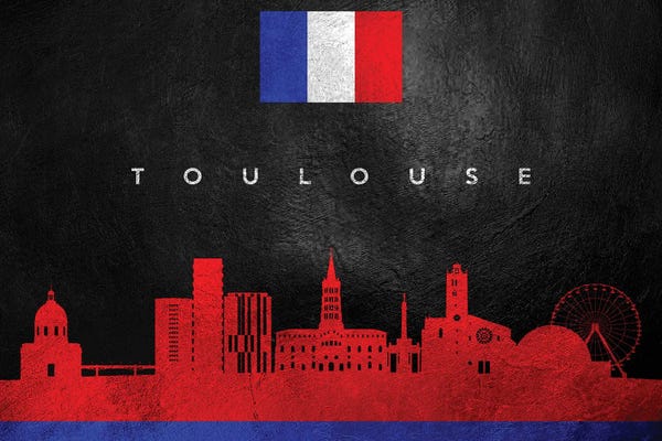 International Flags: Toulouse France Skyline by Adrian Baldovino