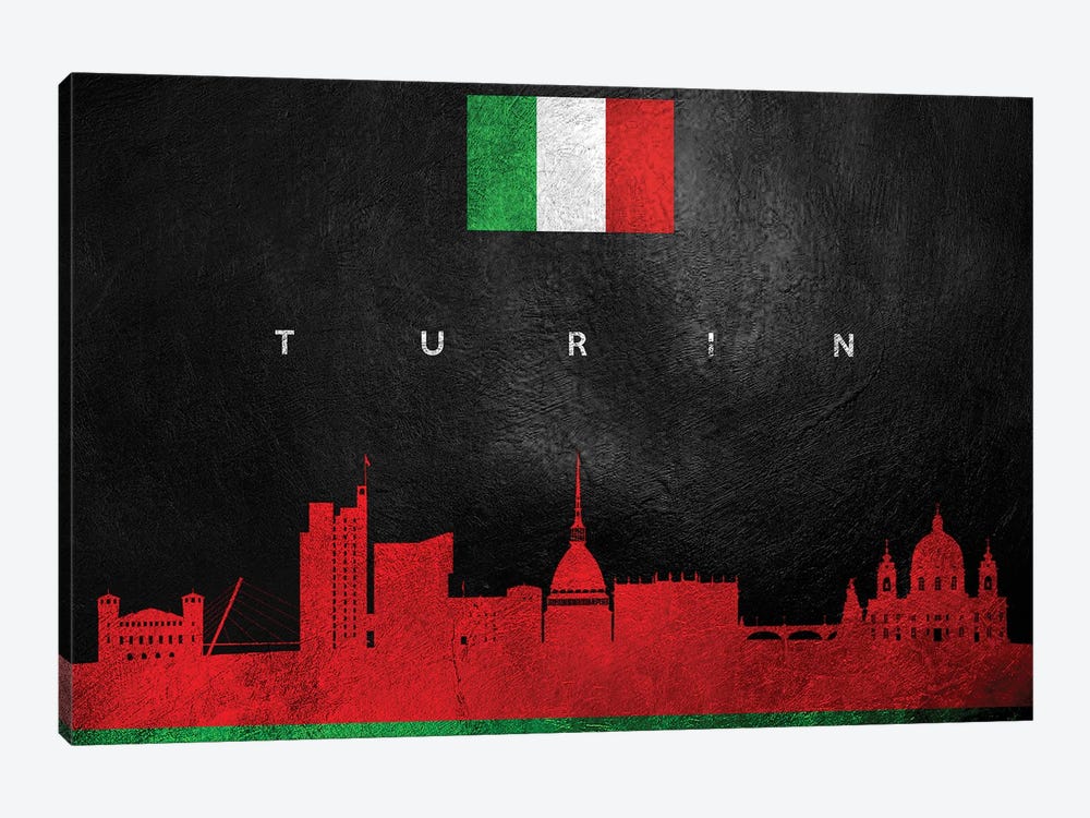 Turin Italy Skyline by Adrian Baldovino 1-piece Canvas Wall Art