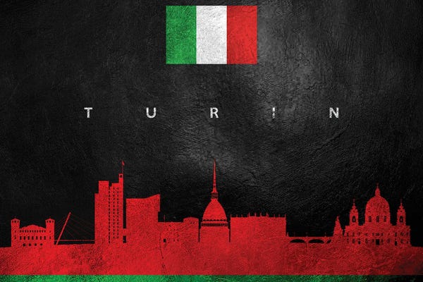 International Flags: Turin Italy Skyline by Adrian Baldovino