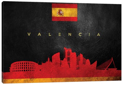 Valencia Spain Skyline Canvas Art Print