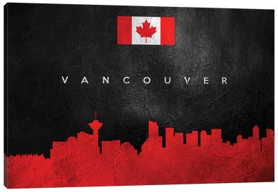 Vancouver Canada Skyline Canvas Art Print - Flag Art