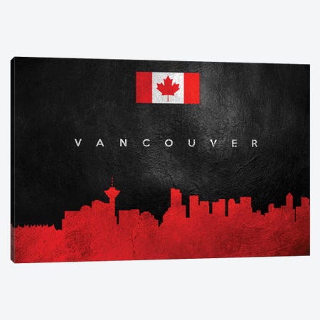 Vancouver Canada Skyline Canvas Print #ABV322} by Adrian Baldovino Canvas Art