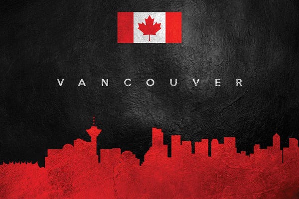 International Flags: Vancouver Canada Skyline by Adrian Baldovino
