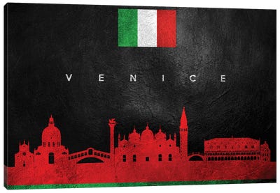 Venice Italy Skyline Canvas Art Print - Flag Art