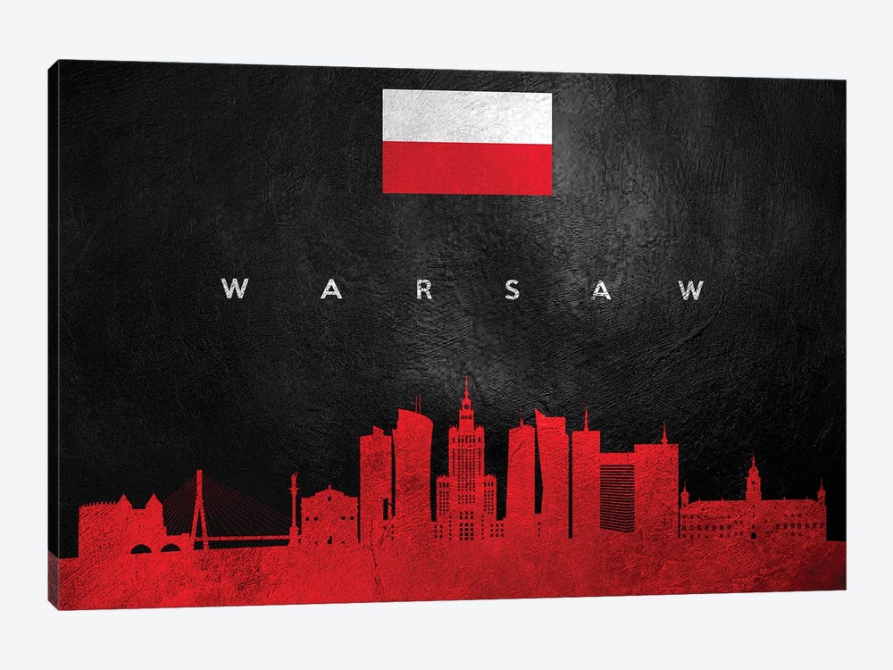 Warsaw Poland Skyline by Adrian Baldovino 1-piece Canvas Art