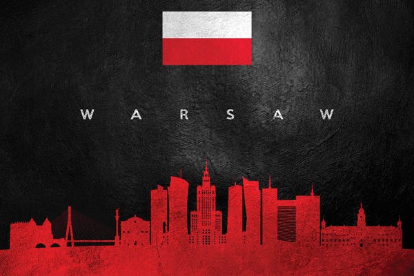International Flags: Warsaw Poland Skyline by Adrian Baldovino