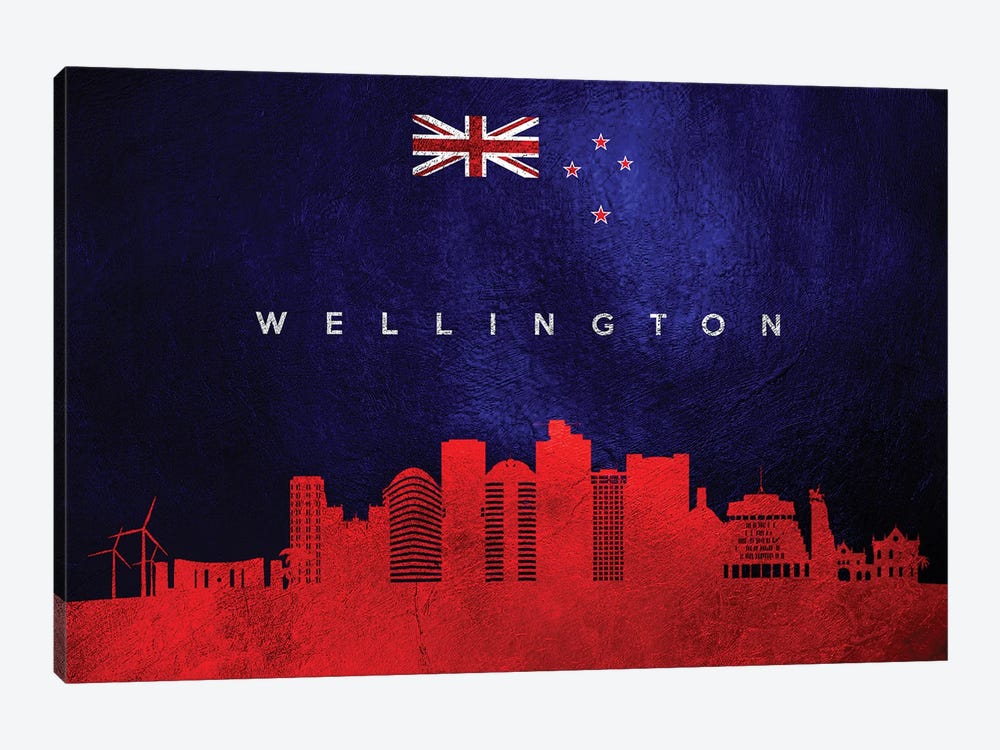 Wellington New Zealand Skyline by Adrian Baldovino 1-piece Canvas Print
