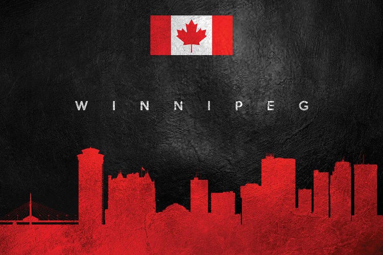 Winnipeg Canada Skyline by Adrian Baldovino wall art
