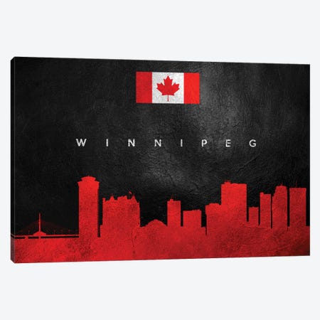 Winnipeg Canada Skyline Canvas Print #ABV326} by Adrian Baldovino Canvas Art Print