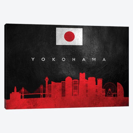 Yokohama Japan Skyline Canvas Print #ABV327} by Adrian Baldovino Art Print