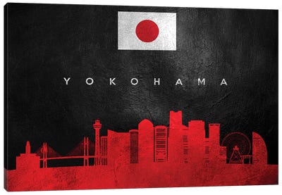 Yokohama Japan Skyline Canvas Art Print - International Flag Art