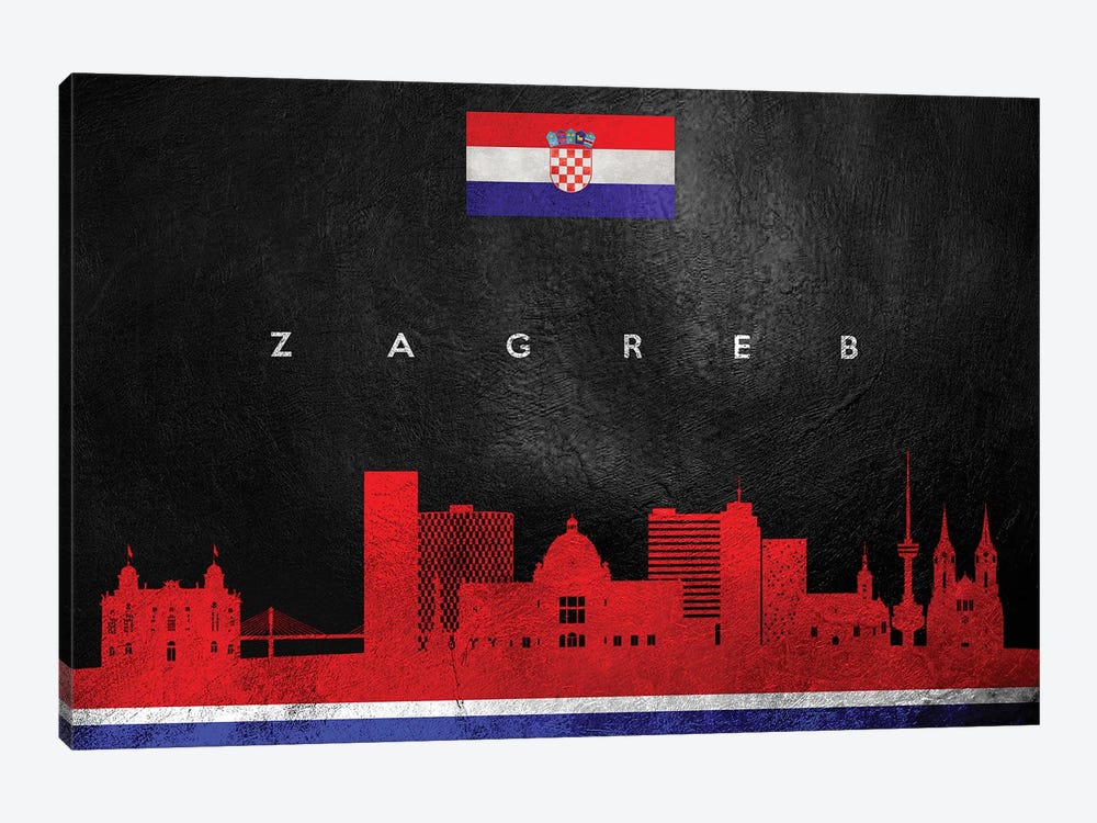 Zagreb Croatia Skyline by Adrian Baldovino 1-piece Canvas Art