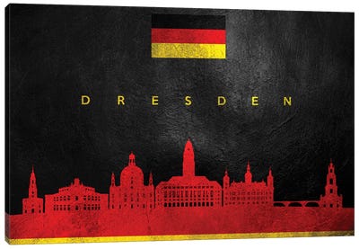 Dresden Germany Skyline Canvas Art Print - International Flag Art