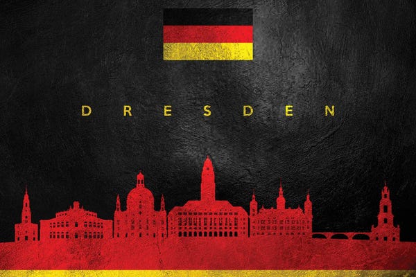 International Flags: Dresden Germany Skyline by Adrian Baldovino