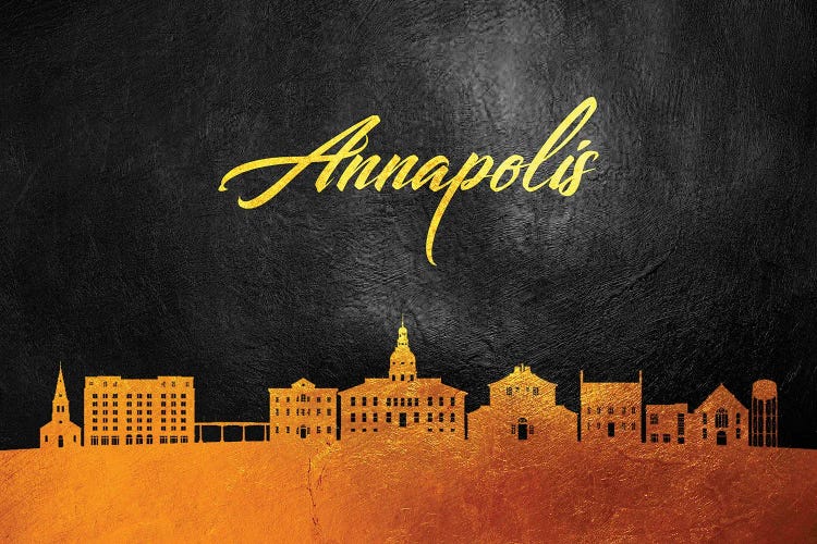 Annapolis Maryland Gold Skyline