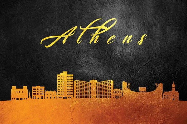 Athens Georgia Gold Skyline