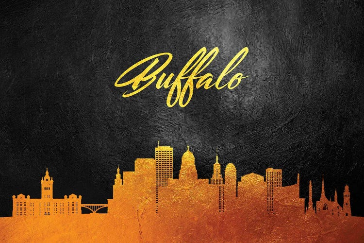 Buffalo New York Gold Skyline