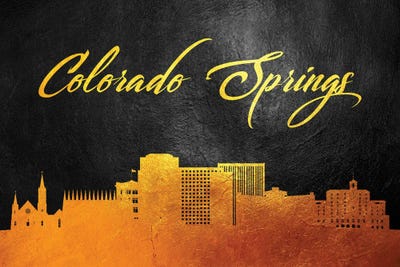 Colorado Springs Gold Skyline by Adrian Baldovino canvas print