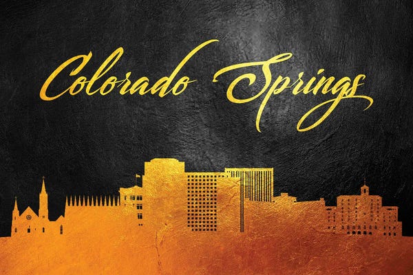 Colorado Springs: Colorado Springs Gold Skyline by Adrian Baldovino