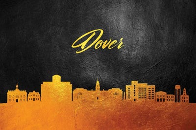 Dover Delaware Gold Skyline by Adrian Baldovino canvas print