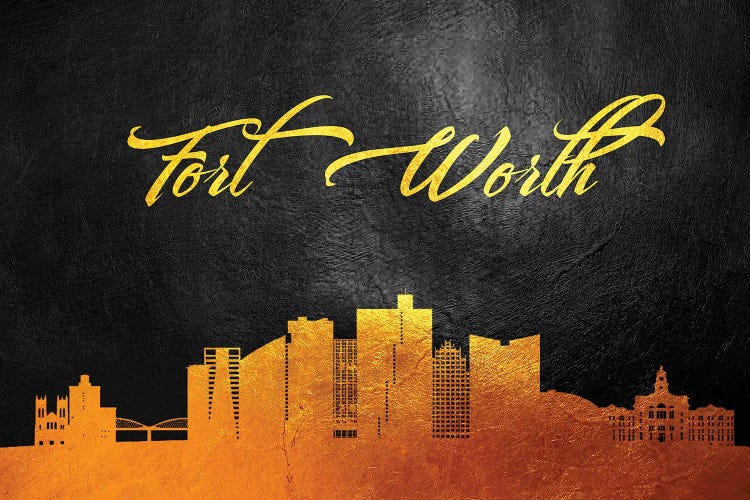 Fort Worth Texas Gold Skyline