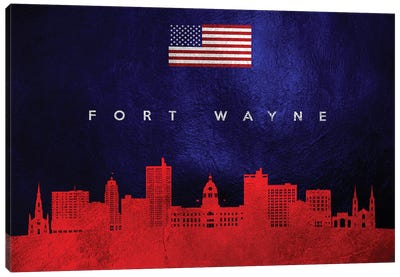 Fort Wayne Indiana Skyline Canvas Art Print - Indiana Art