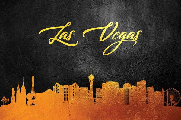 Las Vegas Skylines: Las Vegas Nevada Gold Skyline by Adrian Baldovino