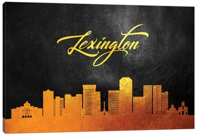 Lexington Kentucky Gold Skyline Canvas Art Print