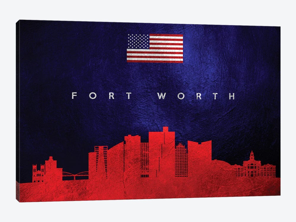 Fort Worth Texas Skyline by Adrian Baldovino 1-piece Canvas Wall Art