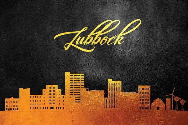 Lubbock Texas Gold Skyline