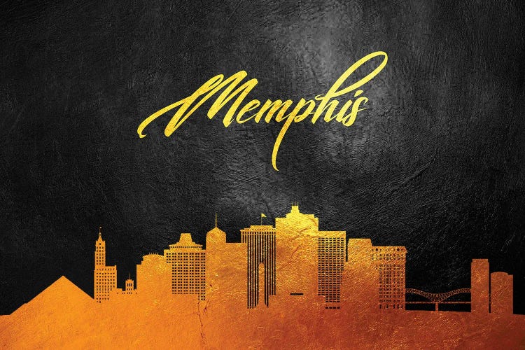 Memphis Tennessee Gold Skyline