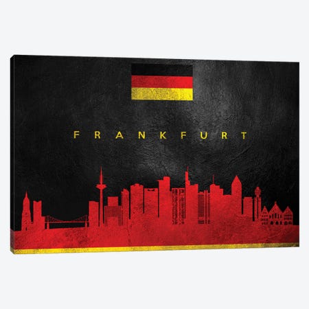 Frankfurt Germany Skyline Canvas Print #ABV37} by Adrian Baldovino Canvas Art