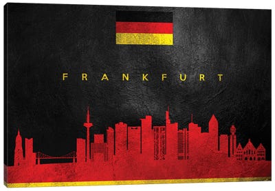Frankfurt Germany Skyline Canvas Art Print - International Flag Art