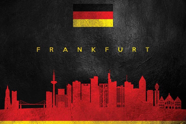 International Flags: Frankfurt Germany Skyline by Adrian Baldovino