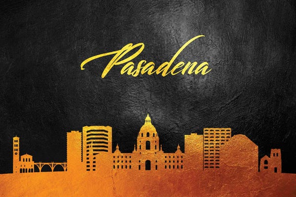 Pasadena: Pasadena California Gold Skyline by Adrian Baldovino