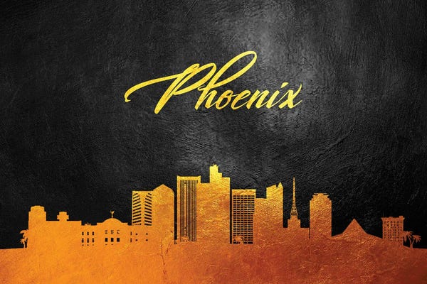 Phoenix: Phoenix Arizona Gold Skyline by Adrian Baldovino