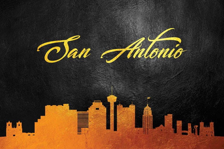 San Antonio Texas Gold Skyline