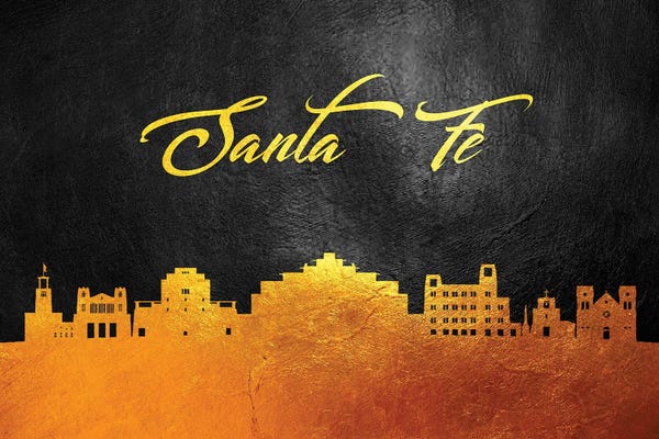 Santa Fe New Mexico Gold Skyline