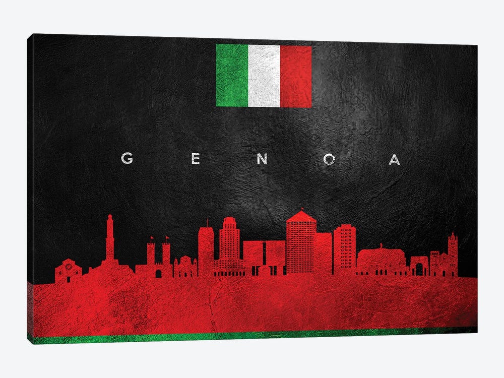 Genoa Italy Skyline by Adrian Baldovino 1-piece Art Print